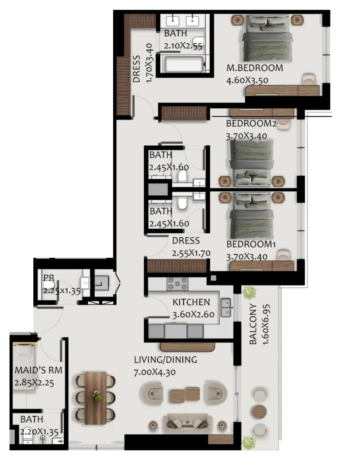 Boulevard Park - Towers A&B 3.5 Bedroom