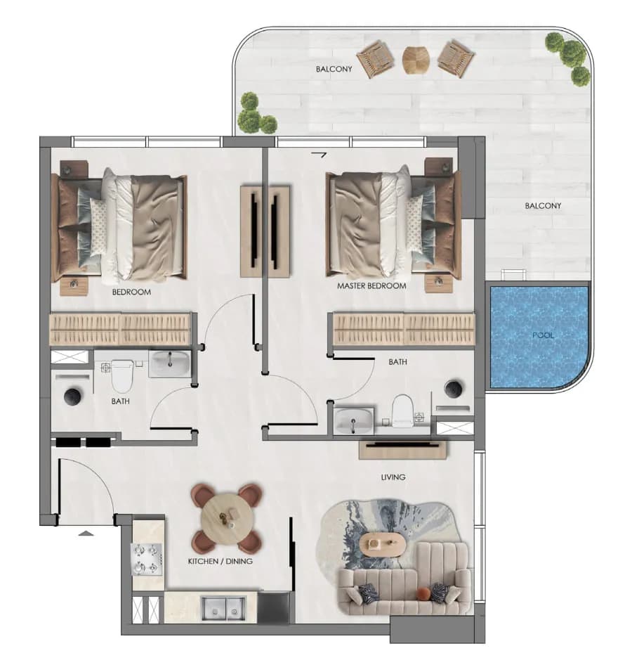 Samana Portside 2 Bedroom
