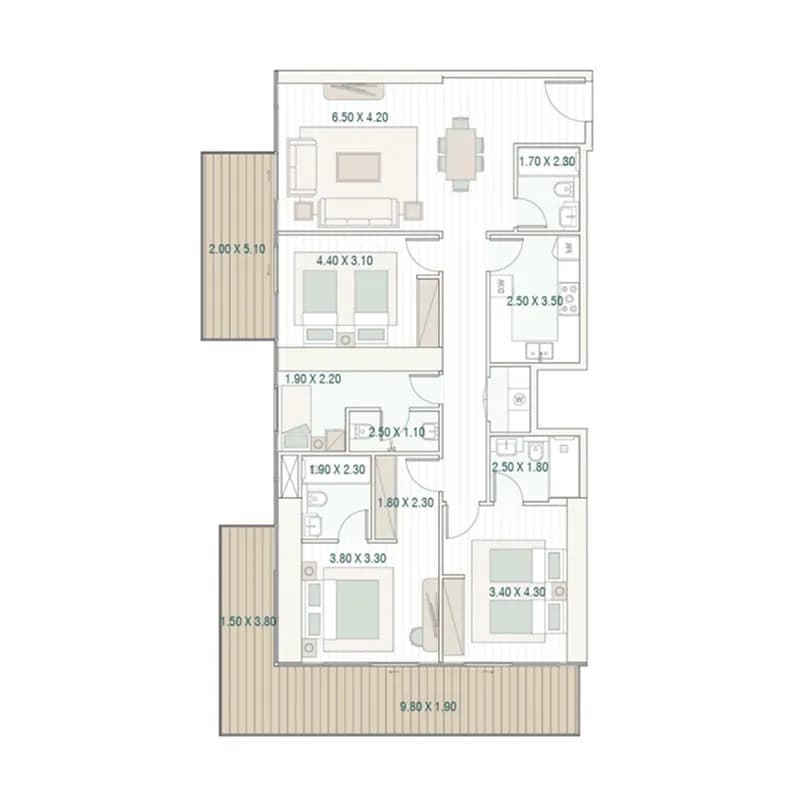 Bab Al Qasr Residence 77 3 Bedroom