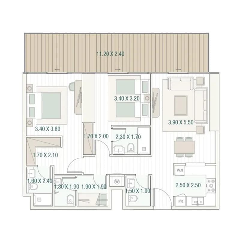 Bab Al Qasr Residence 77 2 Bedroom