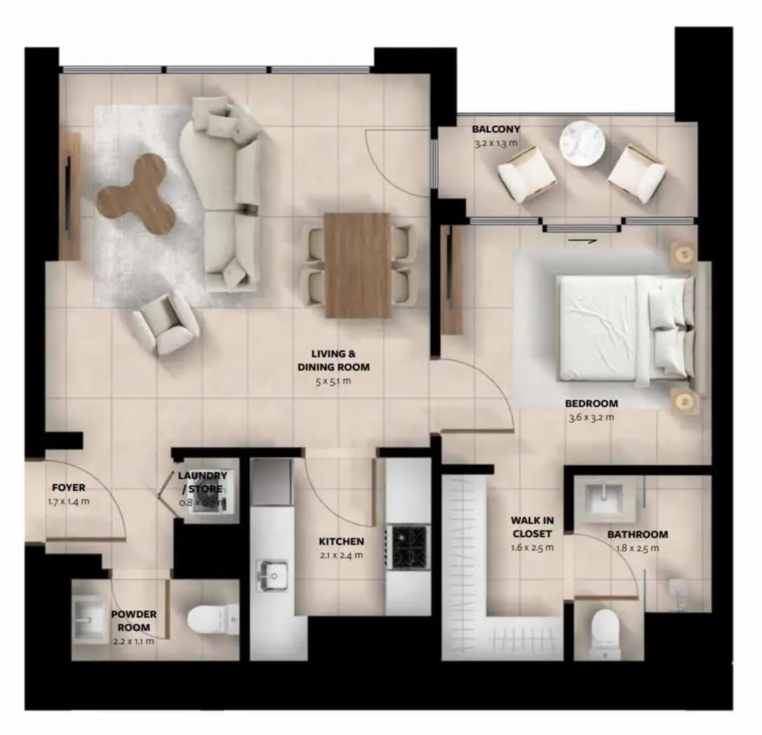 Waada Dubai South 1 Bedroom