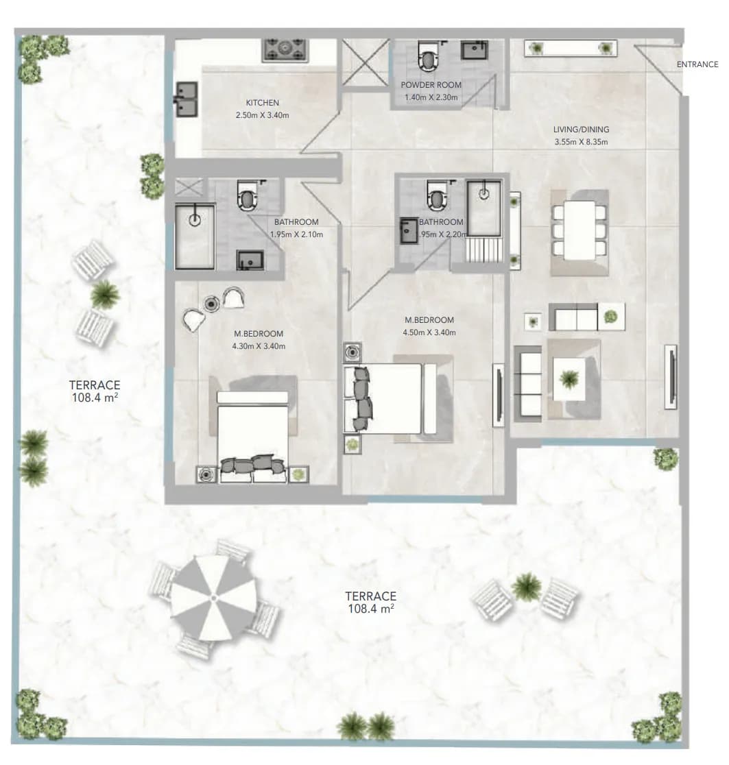Al Aamra 3 Tower 2 Bedroom