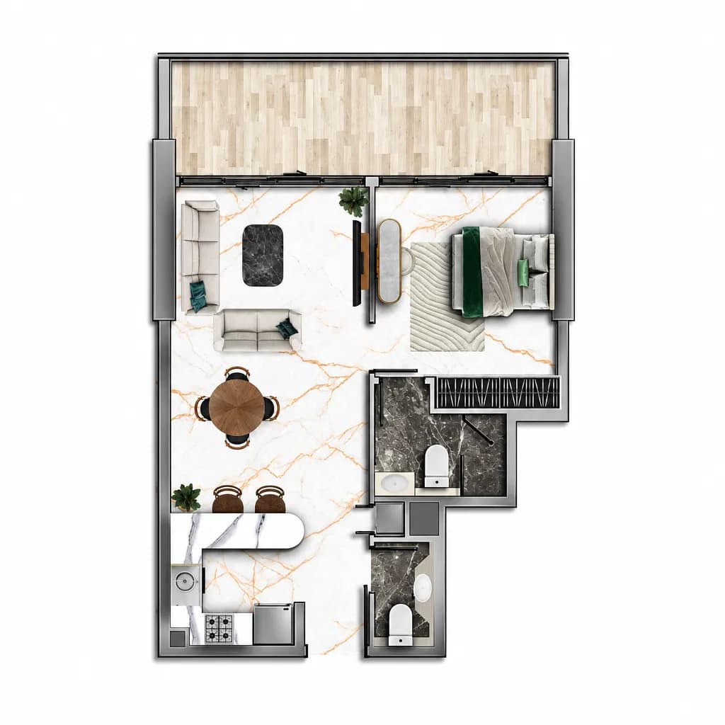 77S Tower 1 Bedroom