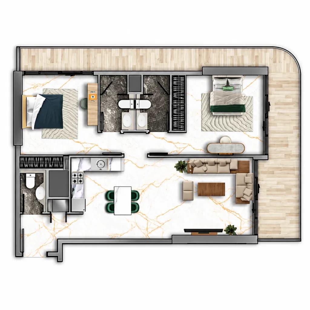 77S Tower 2 Bedroom