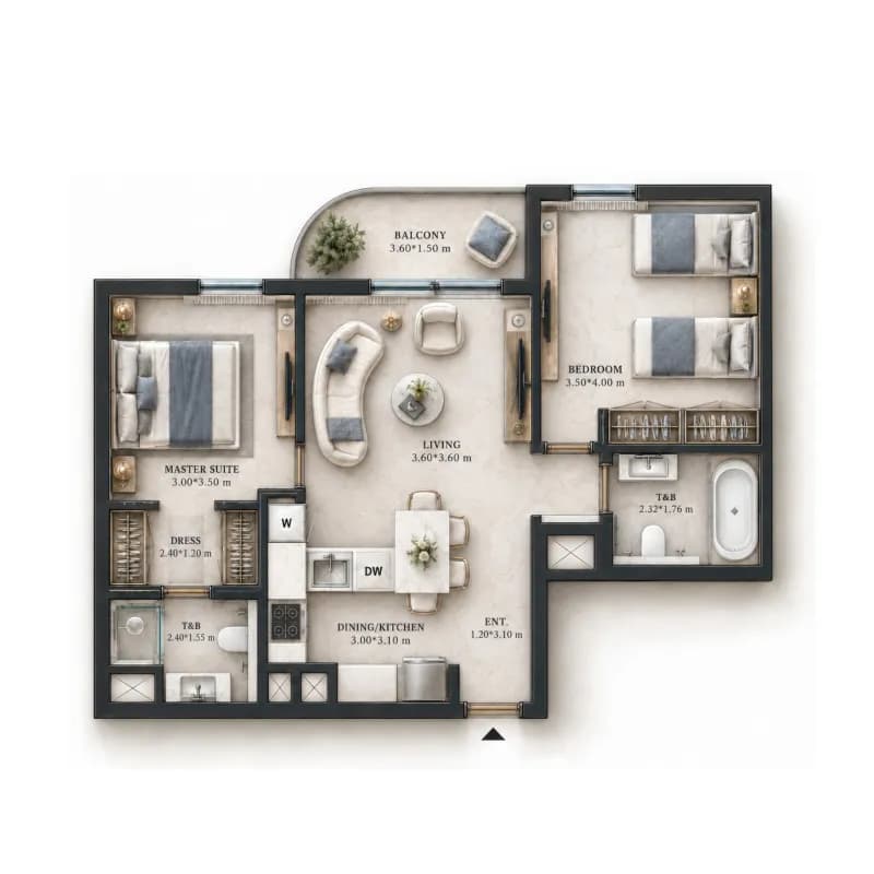 Verso 2 Bedroom