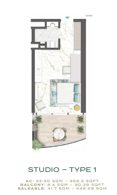 Chic Tower 0 Bedroom