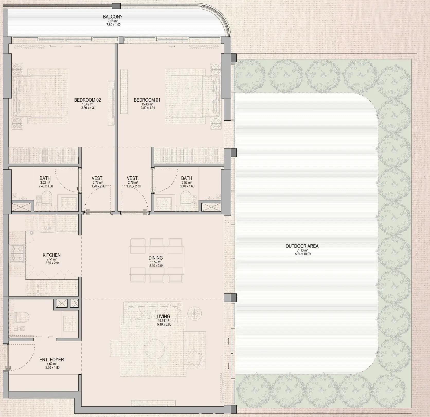 The Grandala 2 Bedroom