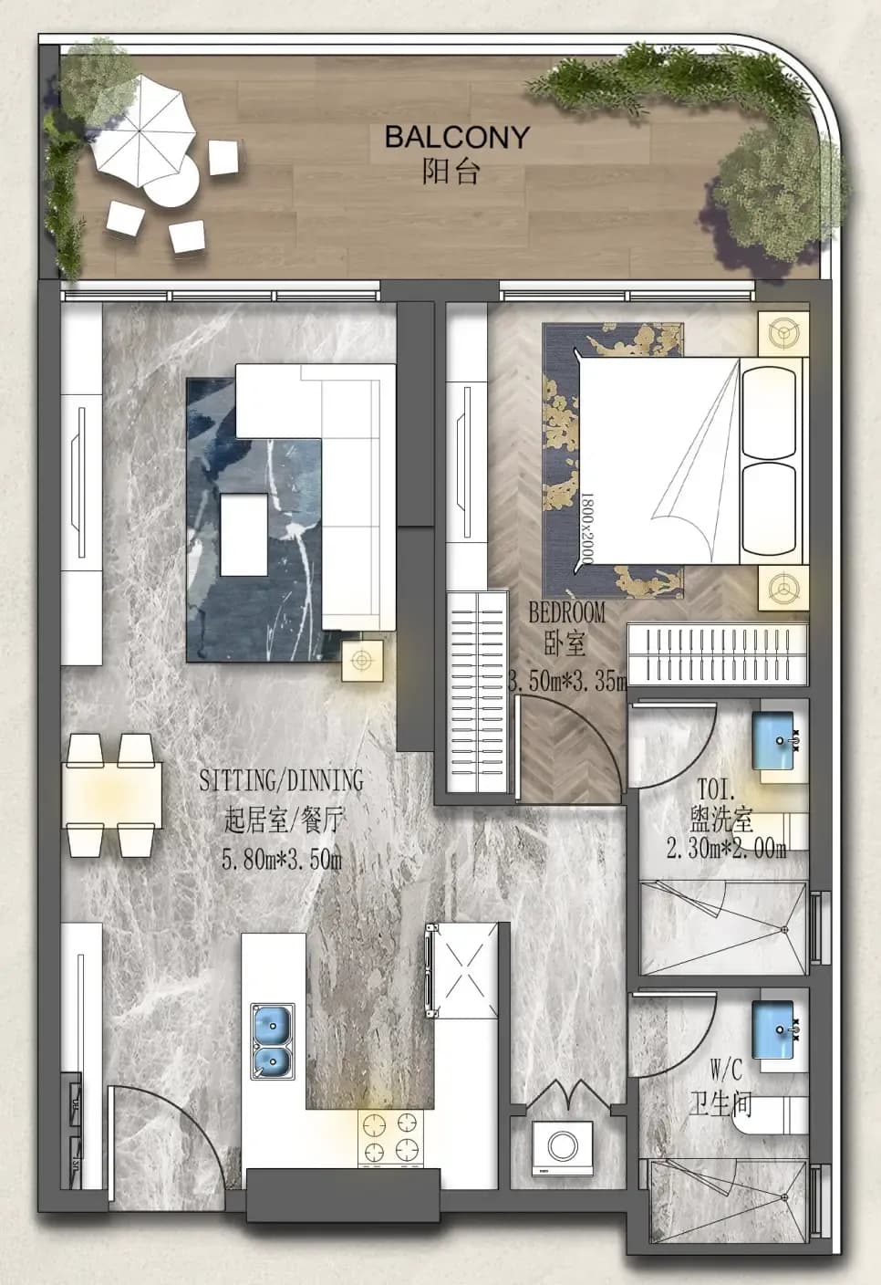 Forest City 2 1 Bedroom
