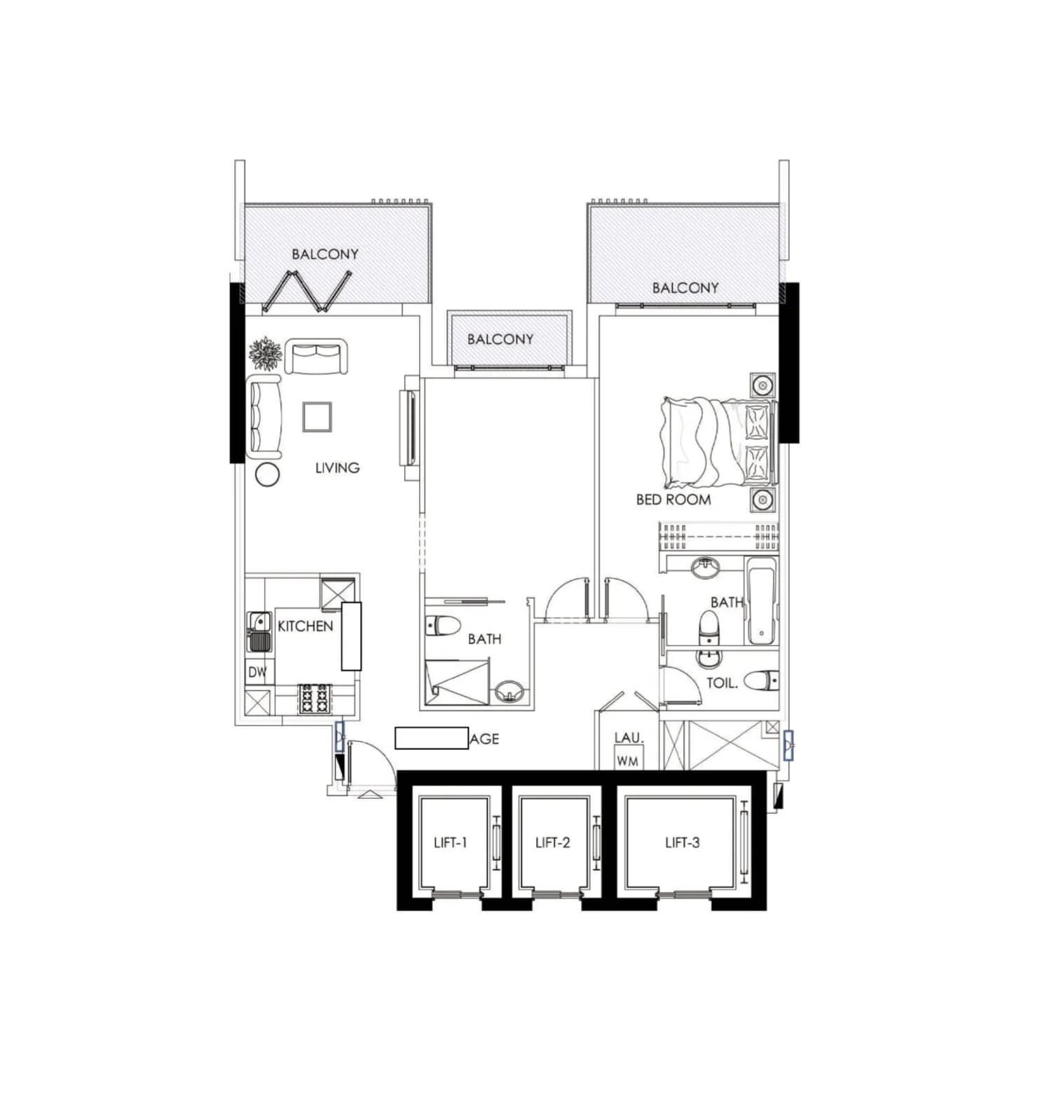 Alef Noon Residence 2 Bedroom