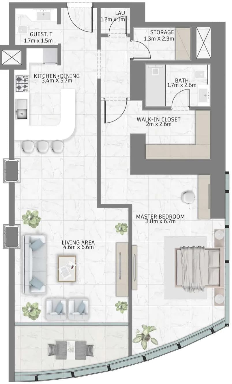 Al Habtoor Tower 1 Bedroom