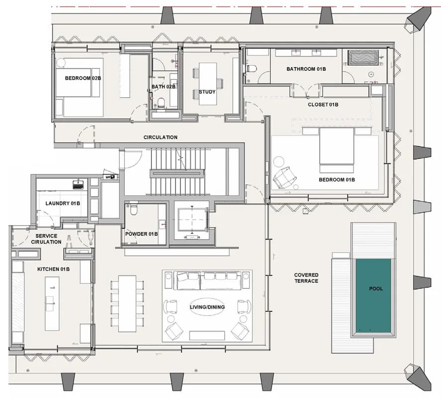 Sea Mirror Residences 2 Bedroom