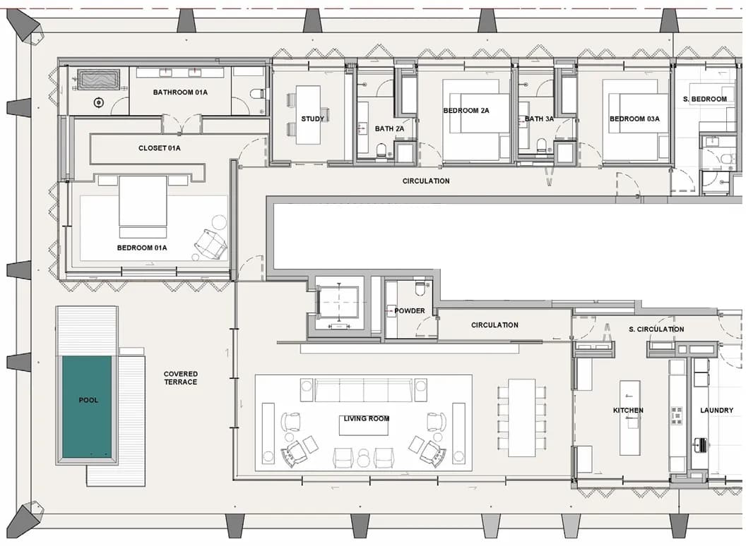 Sea Mirror Residences 3 Bedroom