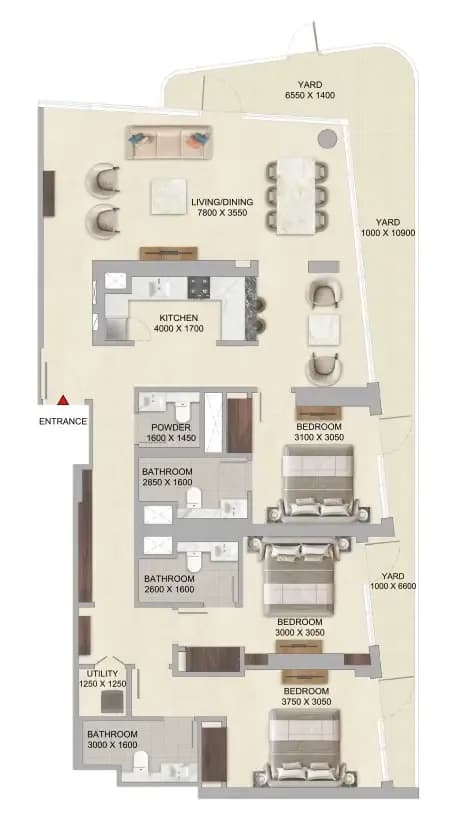 River Cove Residences at Sobha City 3 Bedroom